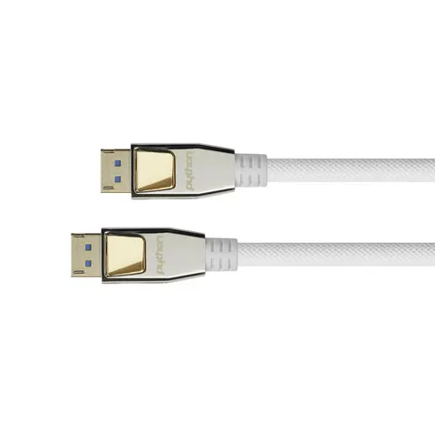 Python DisplayPort 2.0 Kabel Nylongeflecht weiß 2m – Bild 2