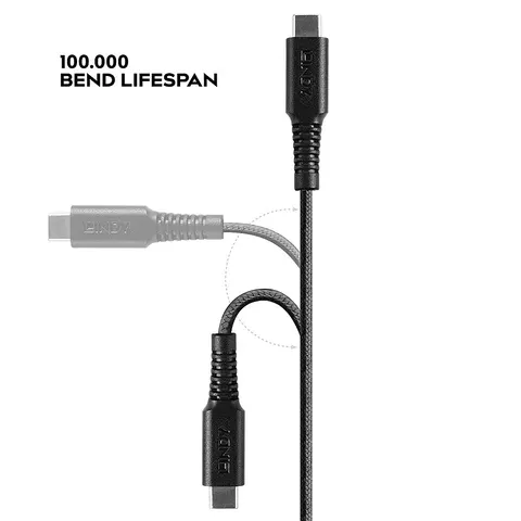 LINDY 3m verstärktes USB Typ C an Lightning Ladekabel – Bild 2