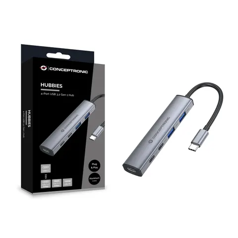 CONCEPTRONIC 4-1 Dock USB-C->2xUSB-C/2xUSB-A/100WPD gr – Bild 2