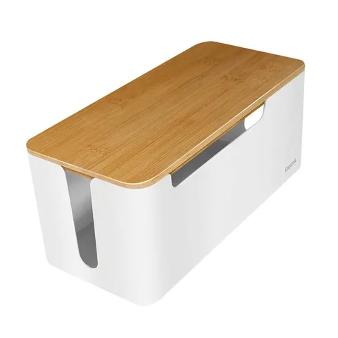 LogiLink Kabelbox, weiß, mit Bambus-Deckel – Bild 3