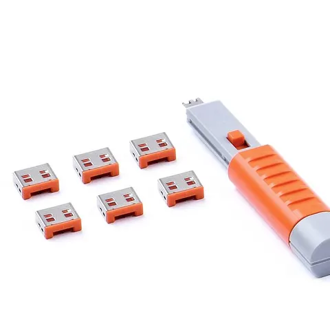 SmartKeeper Basic "USB-A Port" Blocker orange 6 Stk.+Key – Bild 2