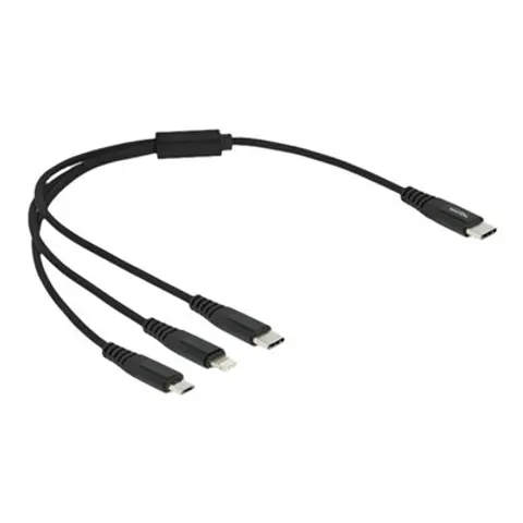 DELOCK USB Ladekabel 3 in 1 USB Type-C – Schwarz – Bild 2