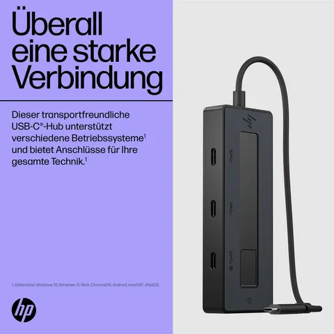 HP Universal USB-C Multiport-Hub – Schwarz – 907007 – Bild 5