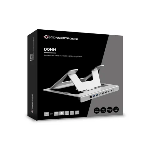 CONCEPTRONIC Notebook Halterung + 7-in-1 Docking silber – Bild 2