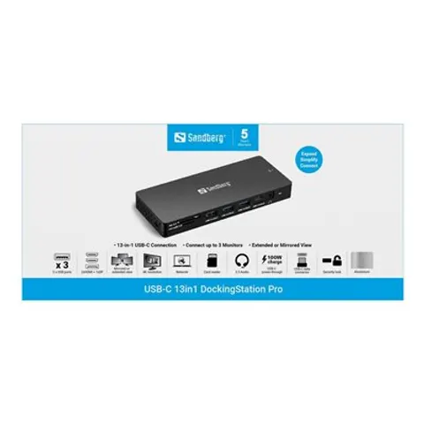 SANDBERG USB-C 13in1 DockingStation Pro – Bild 2
