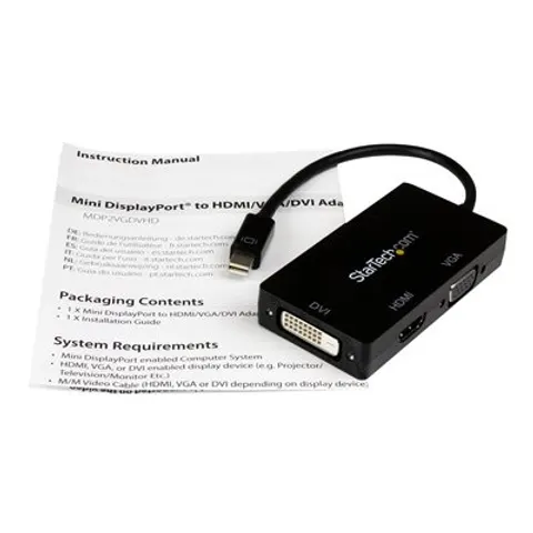 STARTECH mDP to VGA DVI HDMI Adapter – Schwarz – Bild 2