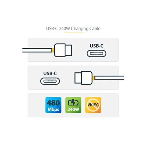 STARTECH 3m USB-C Ladekabel 240W PD – USB2EPR3MW – Bild 2