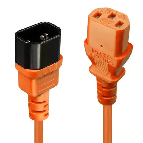 Lindy 1m IEC Extension Cable Orange – image 2