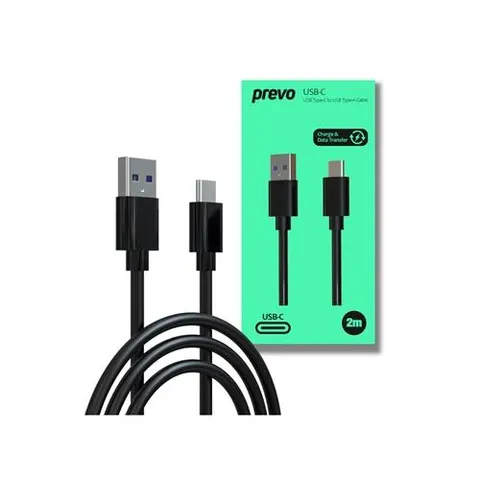 PREVO USBA-USBC-2M USB cable USB 2.0 Black – image 2