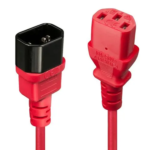 Lindy 1m IEC Extension Cable Red – image 2
