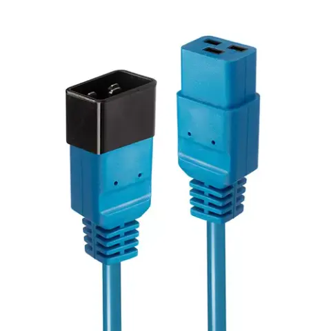 Lindy 3m IEC C19 to C20 Extension Cable Blue – image 2