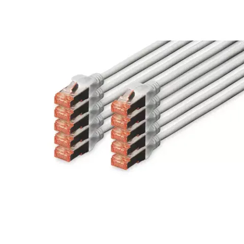 Digitus CAT 6 S/FTP Patch Cables. 0.25 m. Gray. 10-Pack – image 2