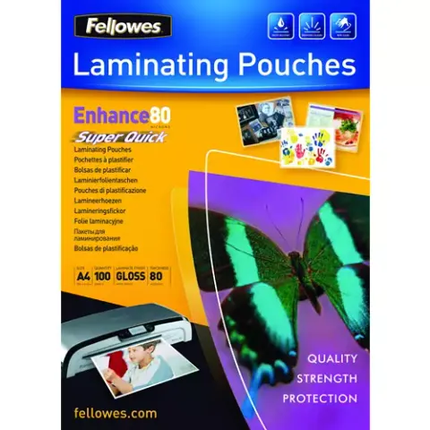 Fellowes SuperQuick A4 Glossy 80 Micron Laminating Pouch – image 3