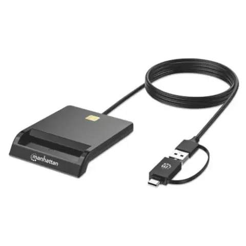 Manhattan USB-A / USB-C combo Smart Card Reader. USB 2.0 Type-C and Ty – image 2