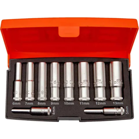 Bahco 10 Piece 1/4" Drive Deep Socket Set Metric – image 2