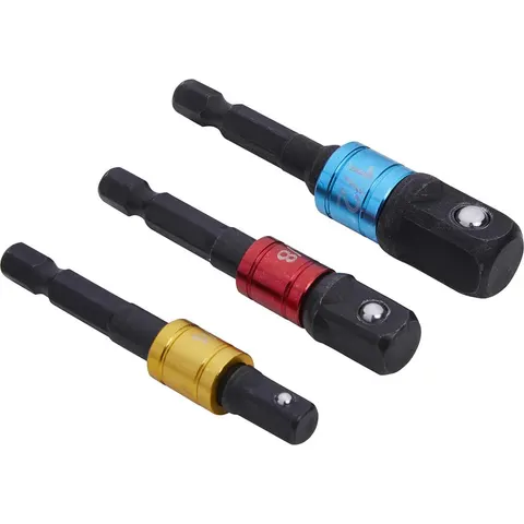 BlueSpot 3 Piece Colour Coded 1/4" Hex Impact Socket Adaptor Set – image 3