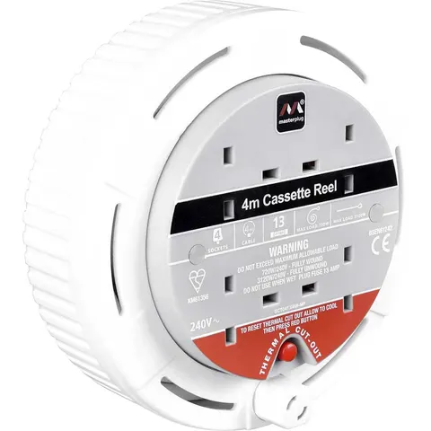 Masterplug 4 Socket Thermal Cut Out Cassette Cable Extension Reel 240v – image 3