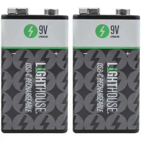 Lighthouse USB-C Rechargeable Li-ion 9v Battery – image 2