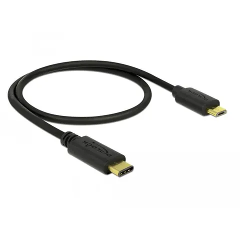 DELOCK USB-C Kabel -> Micro-B St/St 0,5m schwarz – Bild 2