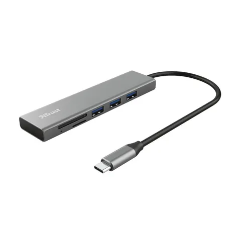 Trust HALYX FAST USB-C HUB & CARD READER – Silber – Bild 2