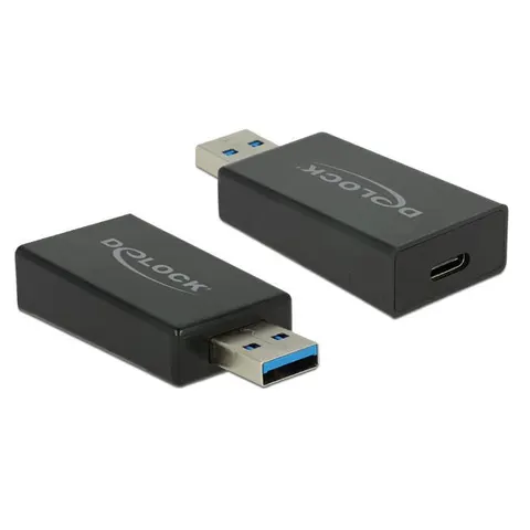 DELOCK USB3.1 Adapter C -> A Bu/St schwarz – Bild 2