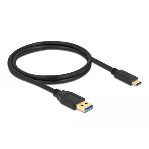 DELOCK USB 3.1 USB A > USB Type-C 1,0m – Schwarz – Bild 2