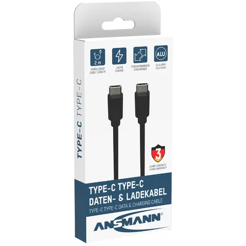 ANSMANN Daten- & Ladekabel, USB-C - USB-C Stecker, 2,0 m – Bild 2