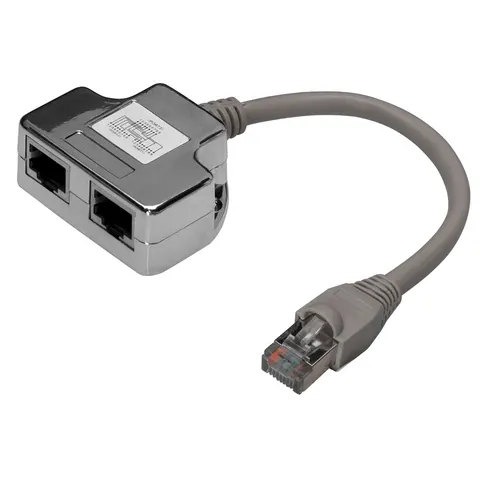 DIGITUS CAT 5e Patchkabel-Adapter, 2x CAT 5e, geschirmt – grau – Bild 4
