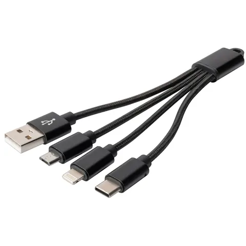 DIGITUS 3-in-1 Ladekabel, USB A-Lightning + Micro USB+USB-C – Bild 4