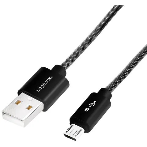 Logilink USB zu Micro USB Sync- u.Ladekabel grau, 1m – Bild 3