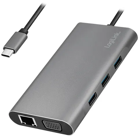 LogiLink USB 3.2 Multifunktionshub, 10-Port, USB-C, silber – Bild 2
