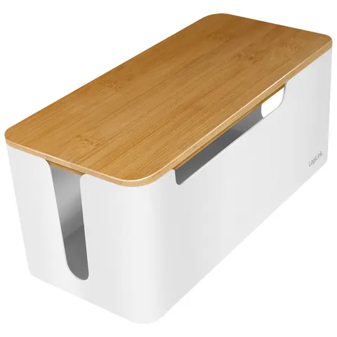 LogiLink Kabelbox, weiß, mit Bambus-Deckel – Bild 2