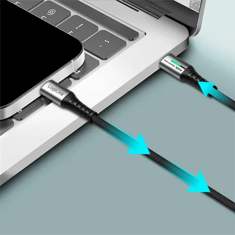 LogiLink USB 2.0 Kabel mit LED, USB-C - USB-C Stecker, 2,0 m – Bild 2