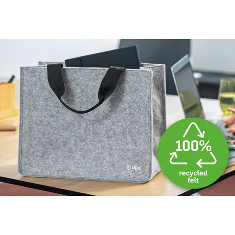 sigel Business-Filztasche Desk Sharing Bag Basic M, hellgrau – Bild 2