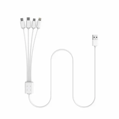 4-in-1 USB-Ladekabel 1,5 m – weiß – Bild 4