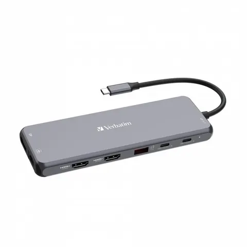 VERBATIM USB-C Pro Multiport Hub CMH-13 – Grau – Bild 2