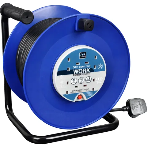 Masterplug 4 Socket Heavy Duty Cable Extension Reel 240v – Blue/Black – image 3
