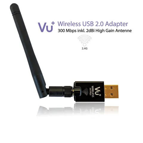 VU+® Wireless USB 2.0 Adapter 300 Mbps inkl. Antenne – Bild 2