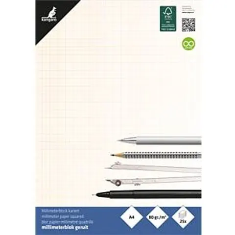 KANGARO 5594 - Graph paper, A4, 25 sheets – image 2
