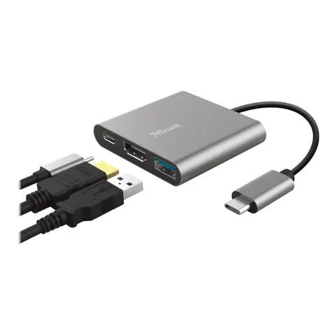 Trust DALYX 3-IN-1 USB-C Adapter – Silber – Bild 3
