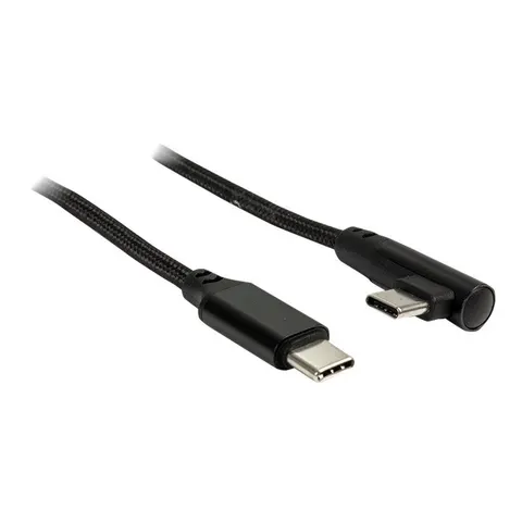Inter-Tech Kabel Type C auf Type C 90°, 1m schwarz – Bild 3