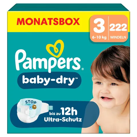 Pampers - Grösse 3 Monatsbox, 222STK – Bild 2