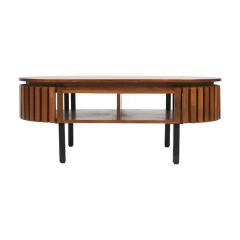 Slatted Mango Wood Rectangular Coffee Table – image 3