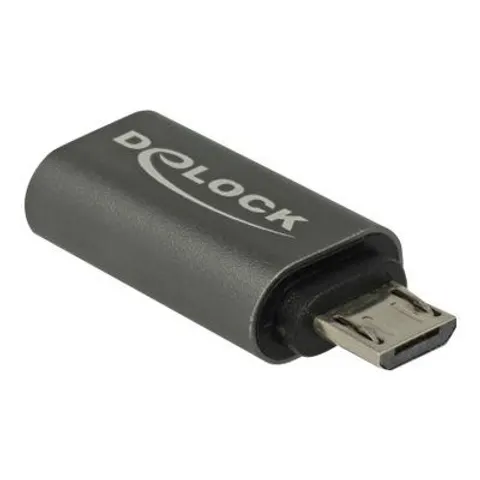 DELOCK Adapter USB-mikroB 2.0 St > USB-C 2.0 Bu anthrazit – Bild 2