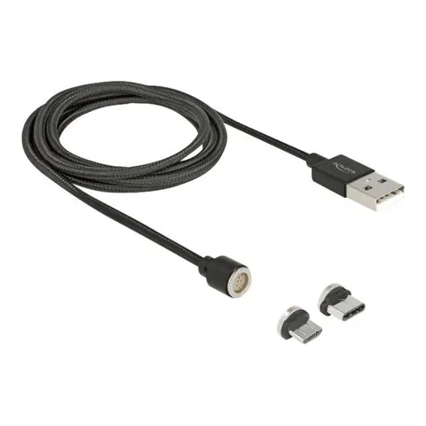DELOCK Lade-/Datenkabelset magnetisch USB > Micro-B/USB-C – Bild 2