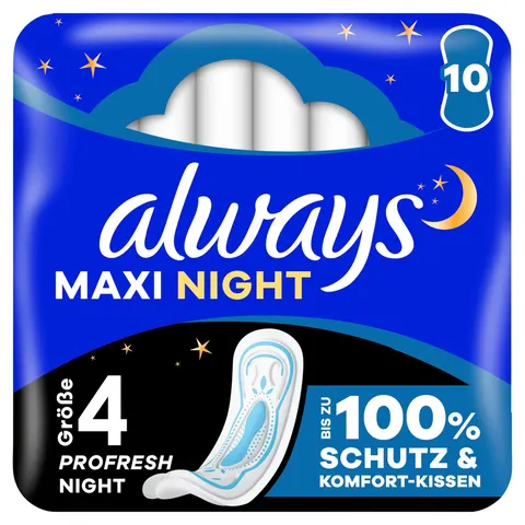 Always - Maxi Profresh Night Damenbinden (Grösse 4), 10 Stück – Bild 2
