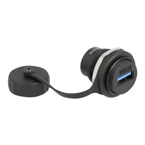 DELOCK USB-A 5 Gbps Einbaubuchse mit Verschlusskappe IP67 – Bild 2