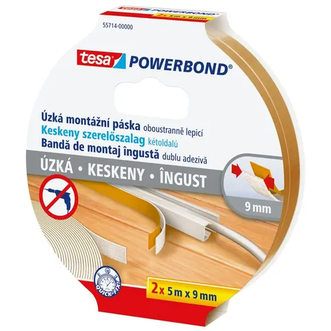 tesa Powerbond Schmal 2 x 5m x 9mm – Bild 2
