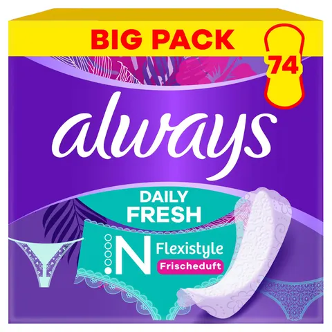 Always - Normal Fresh BigPack, Flexistyle Slim Fresh BigPack, 74STK – Bild 3