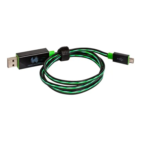 RealPower Datenkabel LED grün micro-USB auf USB – Bild 2